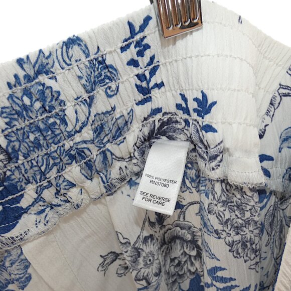 NWOT Cato Blue Floral Print Wide Leg Lightweight Tie Waist Cropped Pants 18/20W - Picture 5 of 6